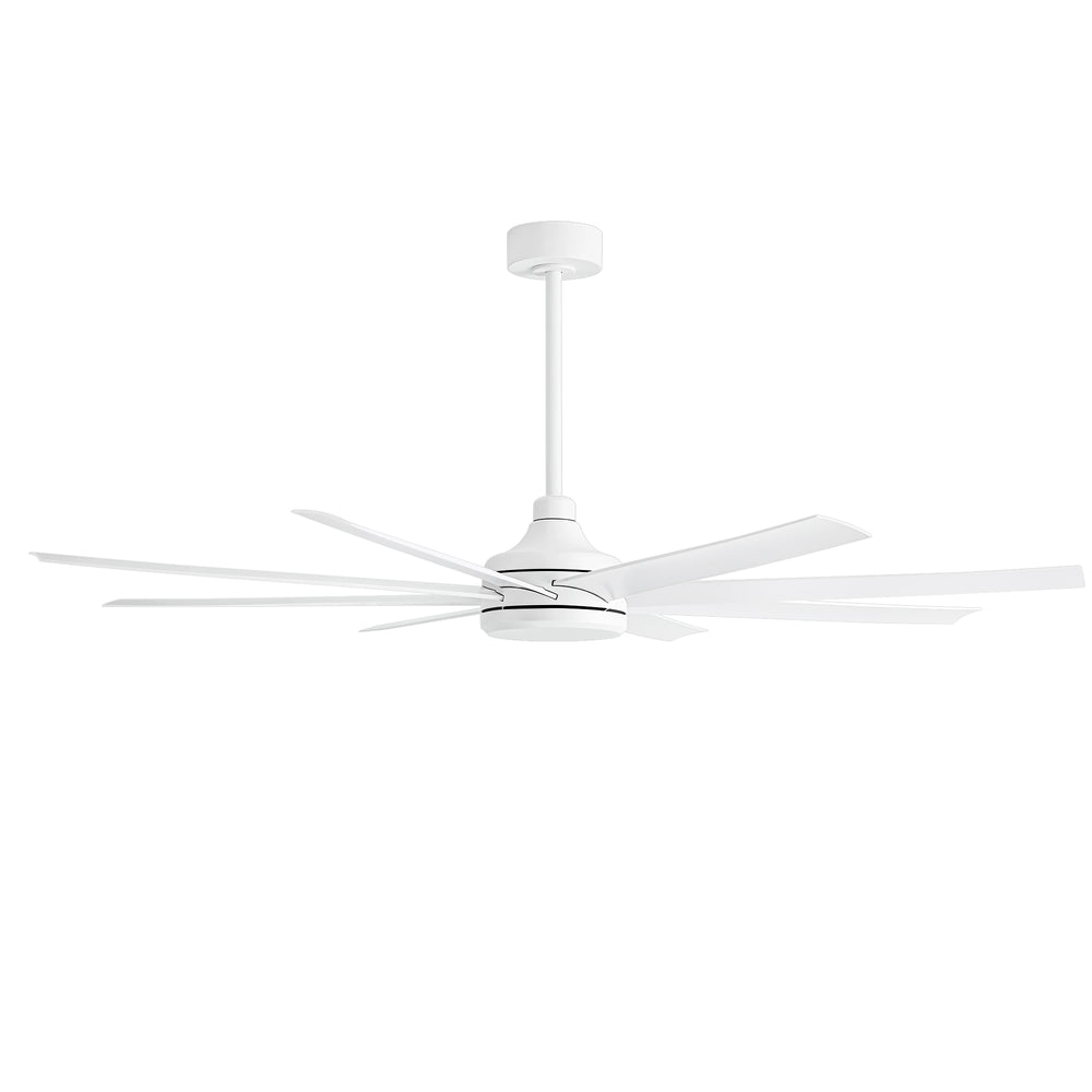 65-Inch Industrial Ceiling Fan, No Light with Remote, 8 ABS Blades, Quiet Reversible DC Motor, 6-Speed, Timer Function