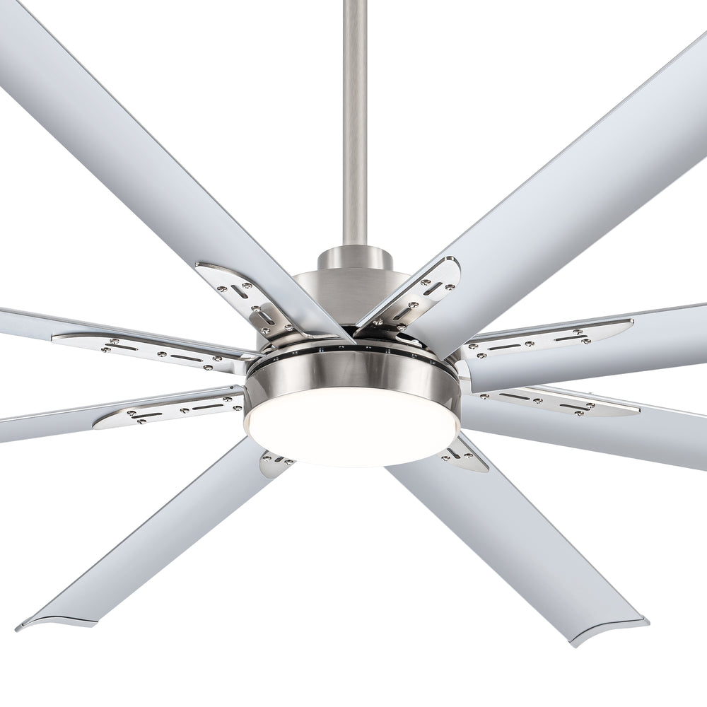 72-Inch Modern Ceiling Fan with Remote, Reversible Powerful DC Motor, 8 Aluminum Blades, 6-Speed, Dual Downrods（7“&24”）, LED Light Kit with 3 Color Temps(3000K/4500K/6000K), Black/Gold Black/White/Gold White Finish for Large Room