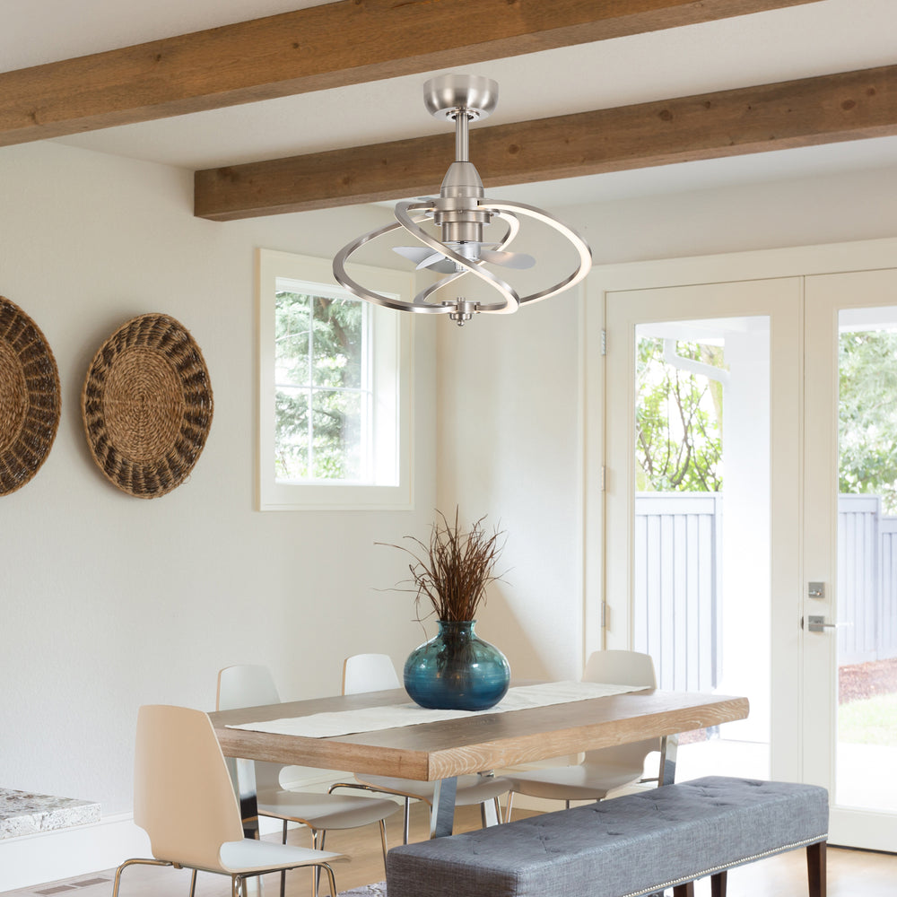 20-inch Modern 3-Blade Dimmable LED Ceiling Fan with Light Kit and Remote,6" downrod Included