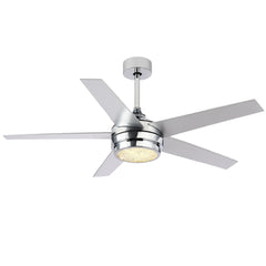 Zeiger 52-In Modern LED Chrome Ceiling Fan with Light Remote