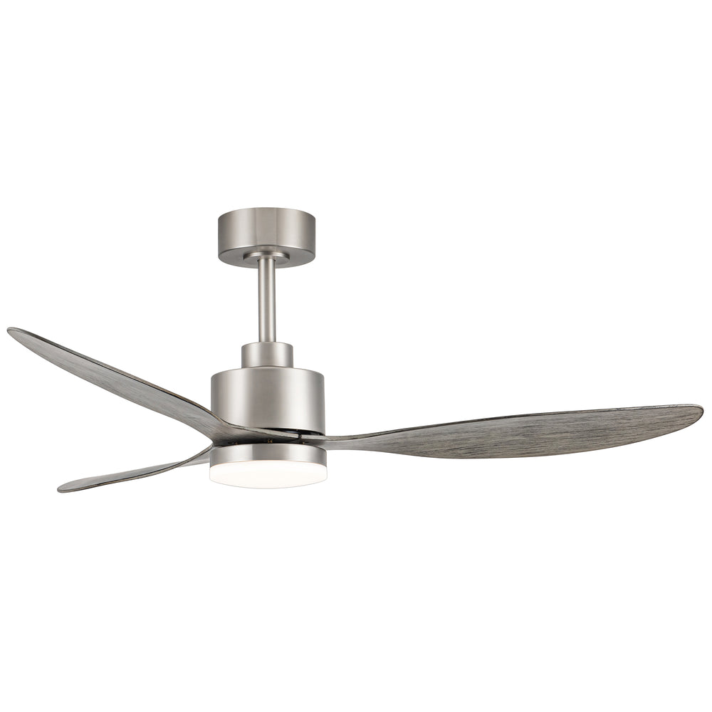 52-Inch Modern Ceiling Fan with Light, 3 ABS Blades, 18W LED with 3 Color Temperatures, Remote Control with 6 Speeds, Reverse Function, Timer, Quiet DC Motor, Includes 5" & 10" Downrods, Ideal for Dining, Bedroom, and Living Room