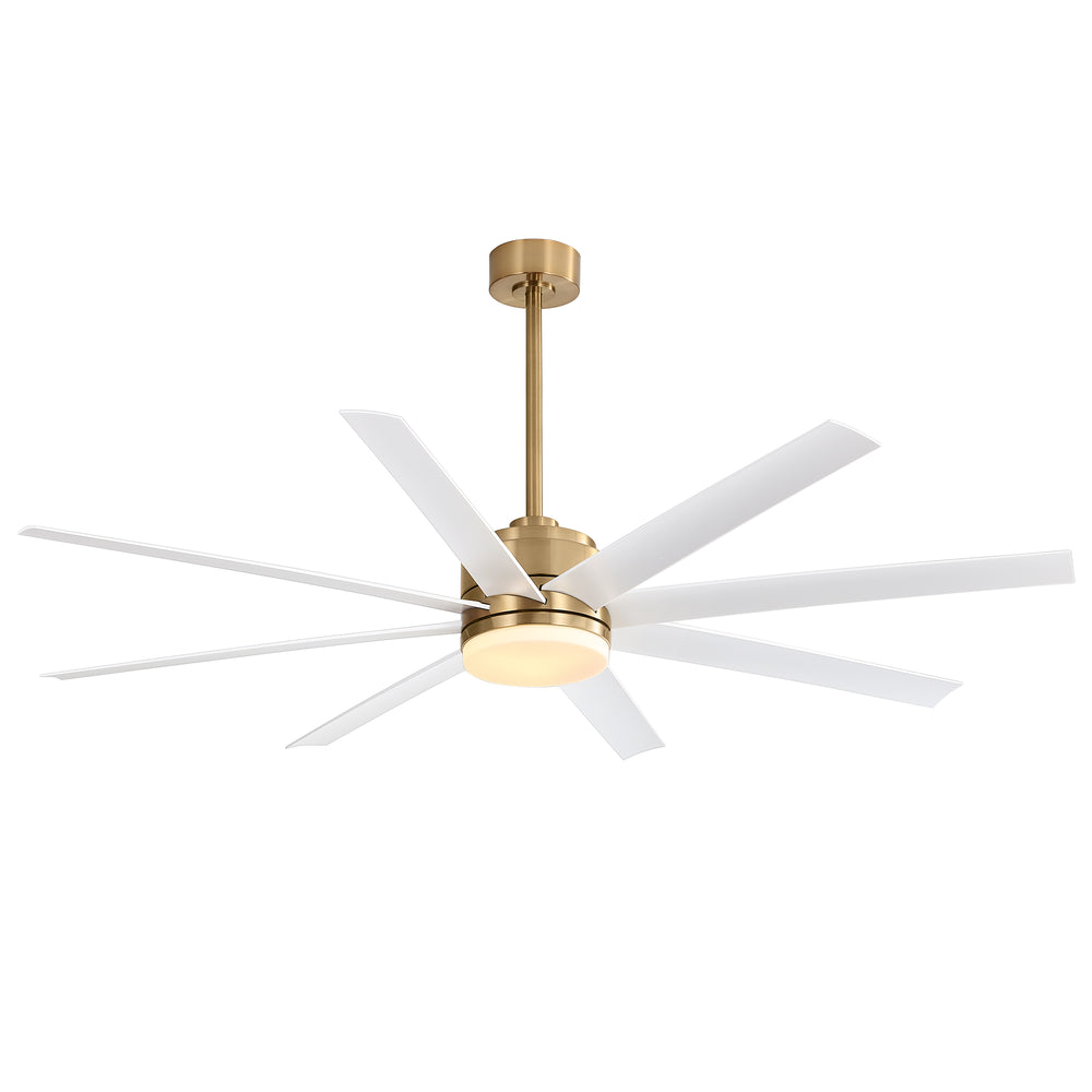 Annette 65 in. Integrated LED Indoor Gold Black-Blade Ceiling Fans with Light and Remote Control