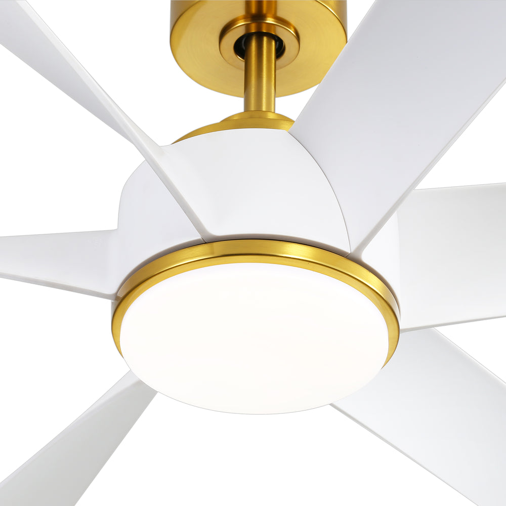 65-in Indoor Large LED Ceiling Fan with Light Remote (6-Blade)
