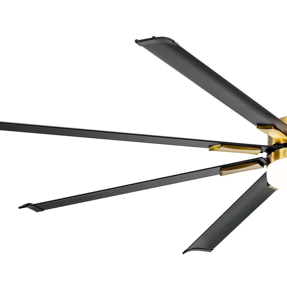 Large 72in Integrated LED Indoor Gold Ceiling Fan with Light and Remote Control Included