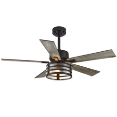 Avdie 52-in Black Farmhouse Indoor Ceiling Fan with Light (5-Blade)