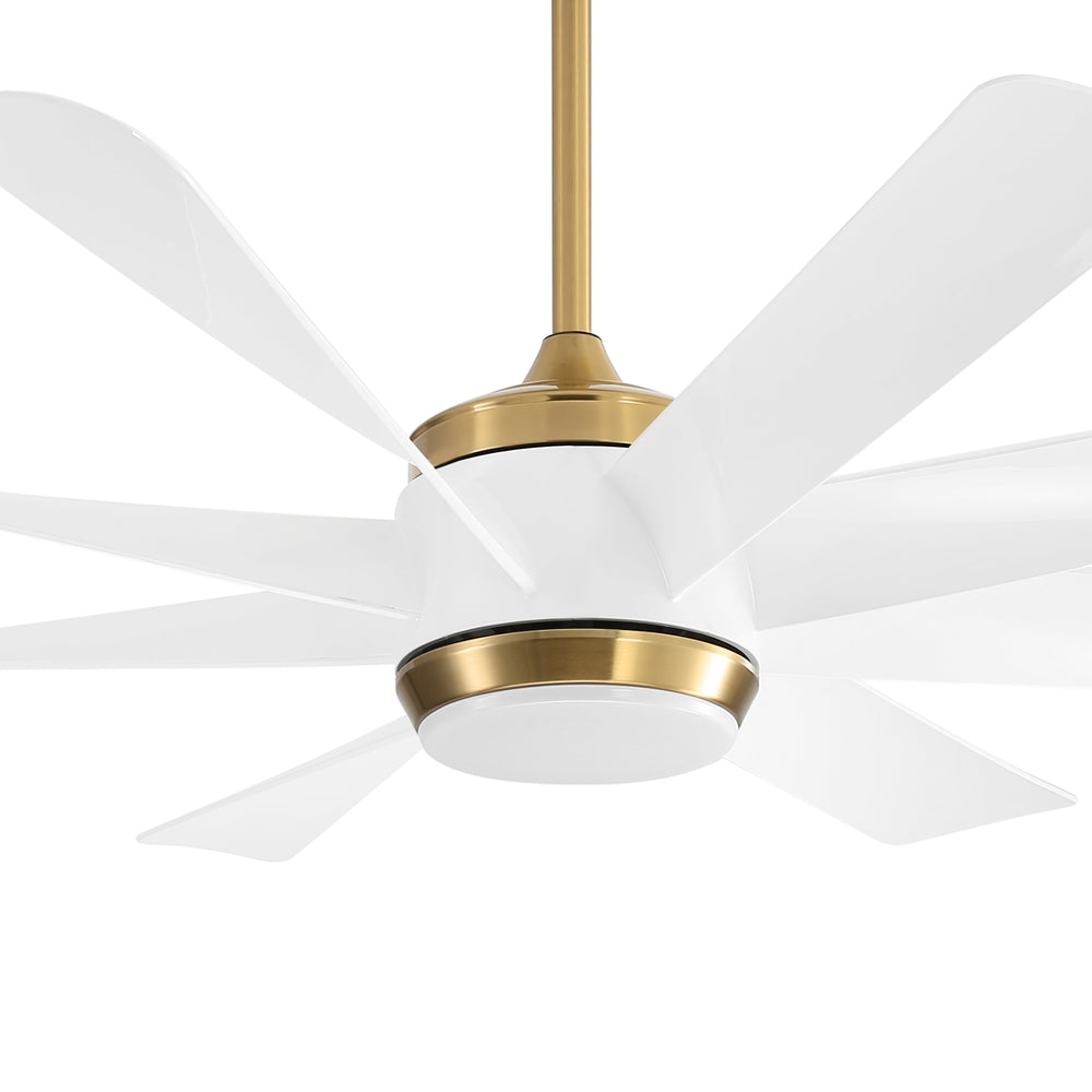 Alsatia 60-in Gold Indoor LED Ceiling Fan with Light Remote (8-Blade)