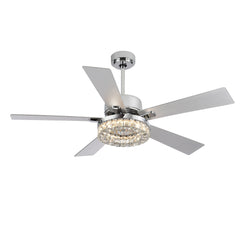 Nicola 52-IN Chandelier LED Ceiling Fan with Light Kit and Remote(Chrome)