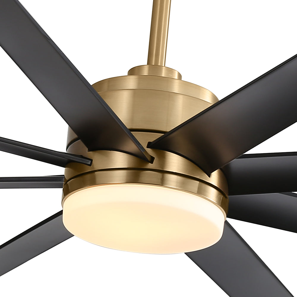 Annette 65 in. Integrated LED Indoor Gold Black-Blade Ceiling Fans with Light and Remote Control