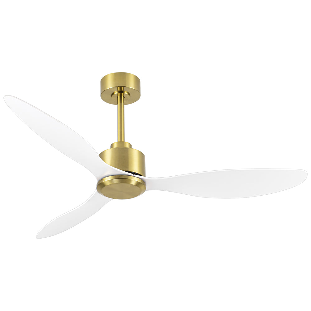 52-Inch Ceiling Fan without Light, 3 ABS Blades, Remote Control with 6 Speeds, Reverse Function, Timer, Quiet DC Motor, Includes 5" & 10" Downrods, Ideal for Dining, Bedroom, and Living Room
