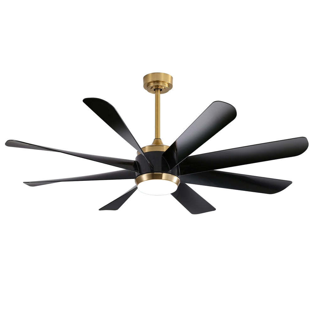 Alsatia 60-in Gold Indoor LED Ceiling Fan with Light Remote (8-Blade)