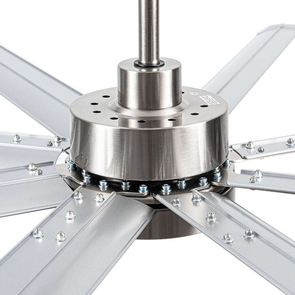 72-Inch Modern Ceiling Fan with Remote, Reversible Powerful DC Motor, 8 Aluminum Blades, 6-Speed, Dual Downrods（7“&24”）, LED Light Kit with 3 Color Temps(3000K/4500K/6000K), Black/Gold Black/White/Gold White Finish for Large Room