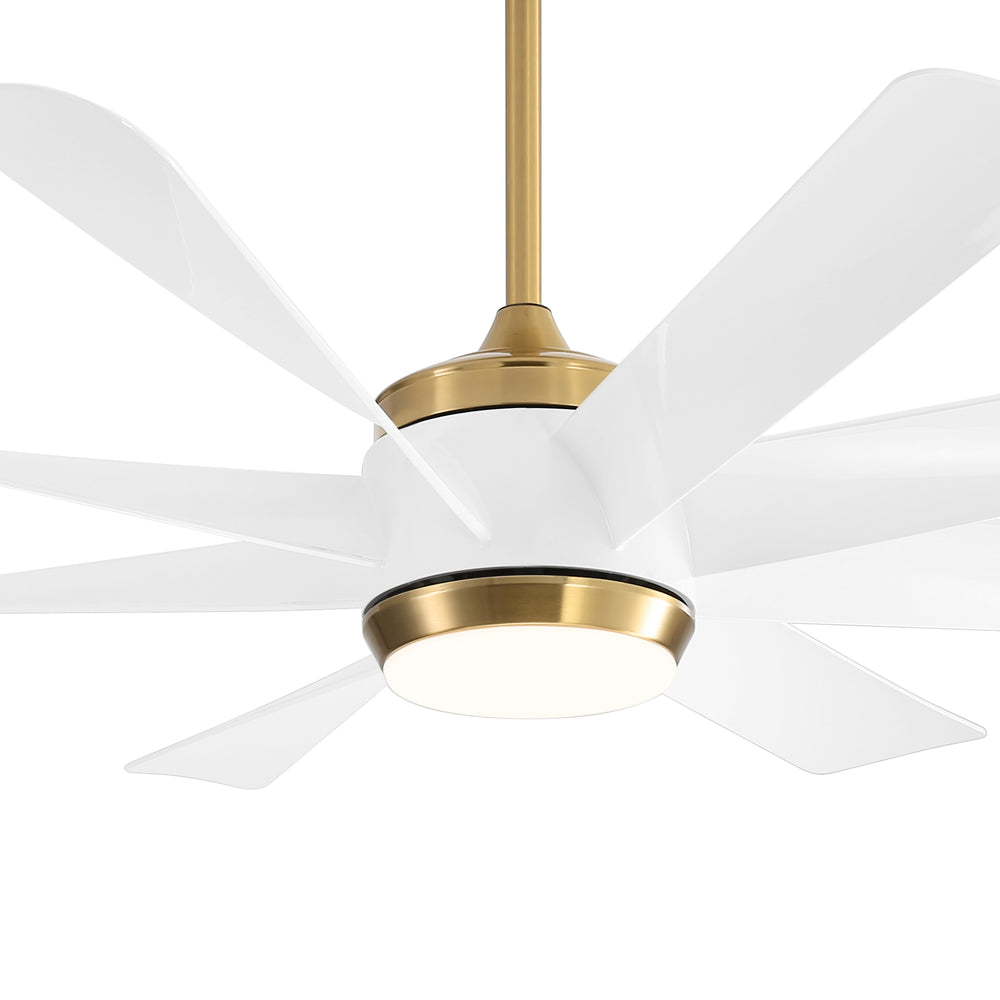 Alsatia 60-in Gold Indoor LED Ceiling Fan with Light Remote (8-Blade)