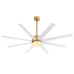 Annette 65 in. Integrated LED Indoor Gold Black-Blade Ceiling Fans with Light and Remote Control