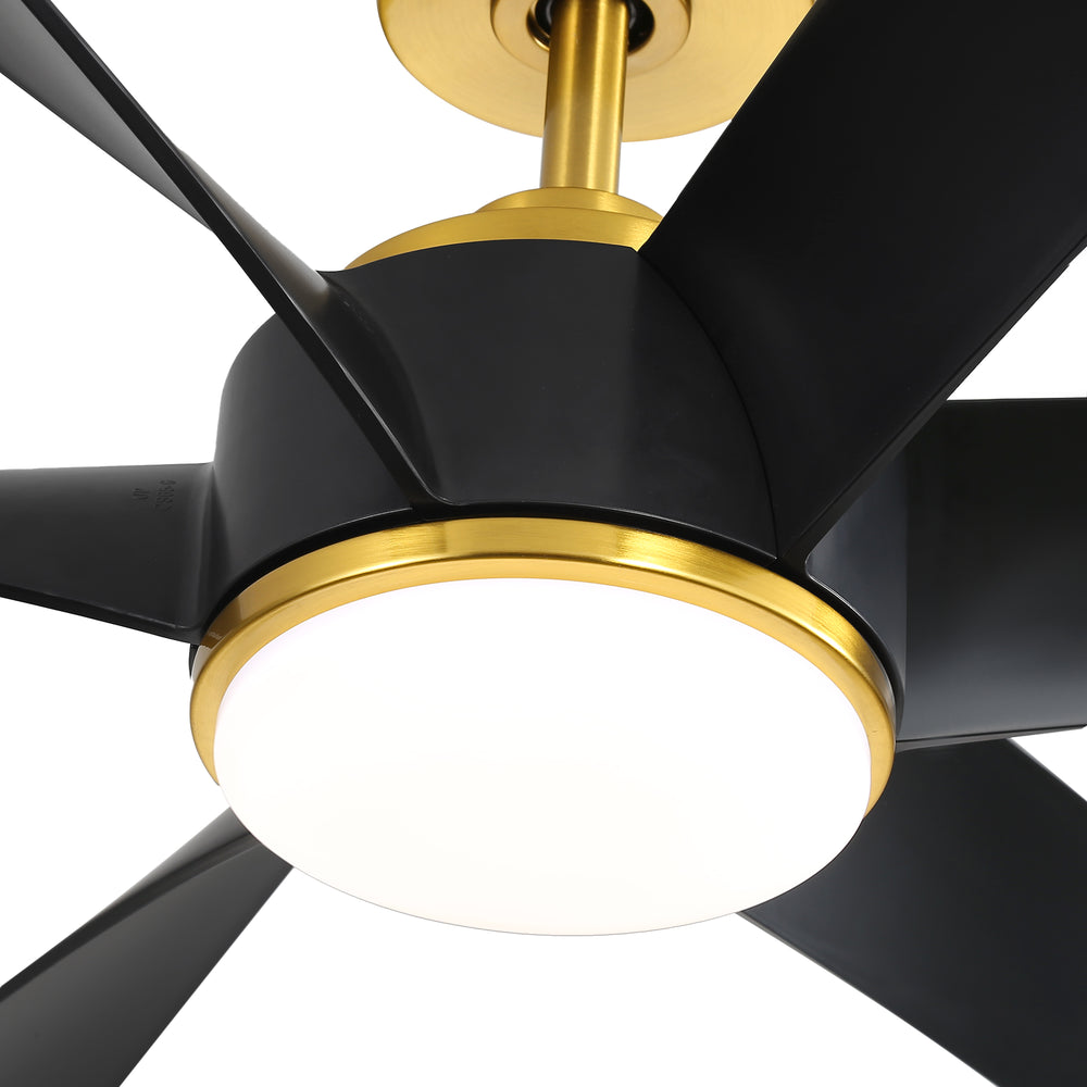 65-in Indoor Large LED Ceiling Fan with Light Remote (6-Blade)