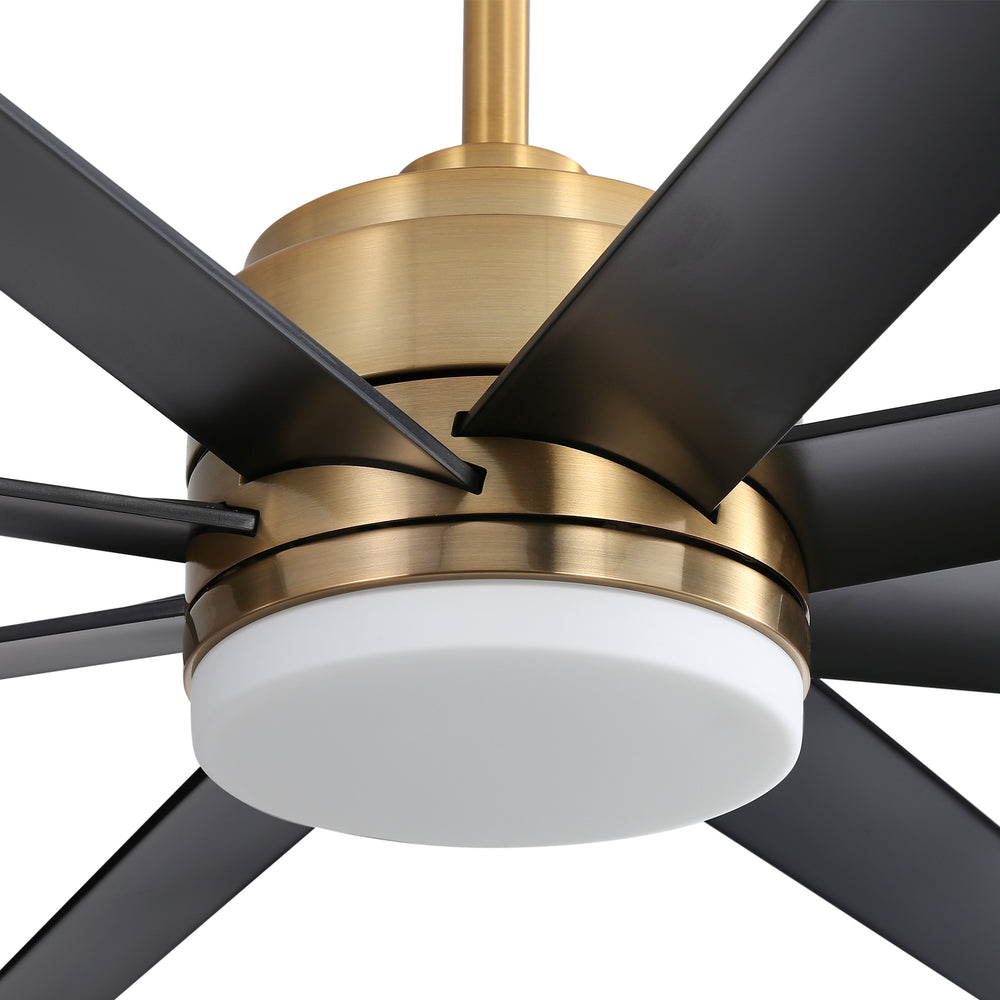 Annette 65 in. Integrated LED Indoor Gold Black-Blade Ceiling Fans with Light and Remote Control