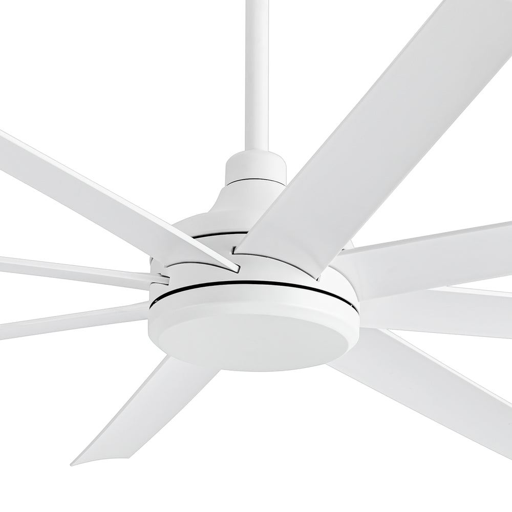 65-Inch Industrial Ceiling Fan, No Light with Remote, 8 ABS Blades, Quiet Reversible DC Motor, 6-Speed, Timer Function