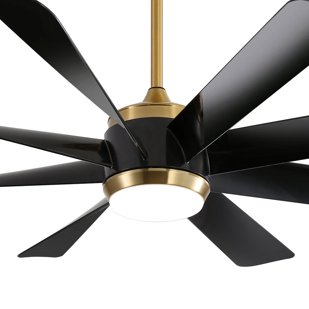 Alsatia 60-in Gold Indoor LED Ceiling Fan with Light Remote (8-Blade)