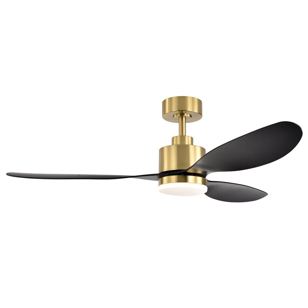 52-Inch Modern Ceiling Fan with Light, 3 ABS Blades, 18W LED with 3 Color Temperatures, Remote Control with 6 Speeds, Reverse Function, Timer, Quiet DC Motor, Includes 5" & 10" Downrods, Ideal for Dining, Bedroom, and Living Room