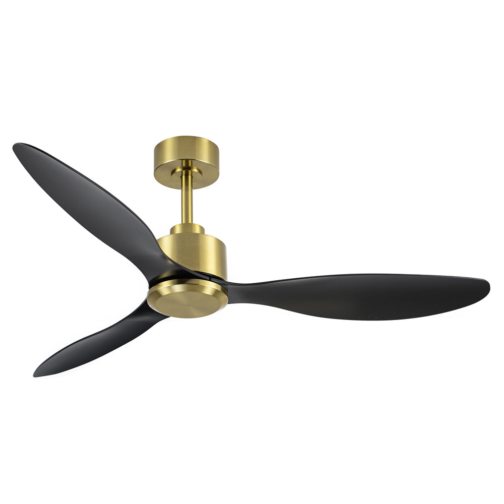 52-Inch Ceiling Fan without Light, 3 ABS Blades, Remote Control with 6 Speeds, Reverse Function, Timer, Quiet DC Motor, Includes 5" & 10" Downrods, Ideal for Dining, Bedroom, and Living Room