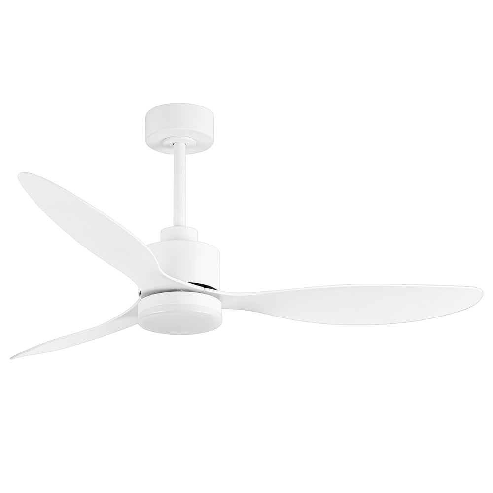 52-Inch Modern Ceiling Fan with Light, 3 ABS Blades, 18W LED with 3 Color Temperatures, Remote Control with 6 Speeds, Reverse Function, Timer, Quiet DC Motor, Includes 5" & 10" Downrods, Ideal for Dining, Bedroom, and Living Room