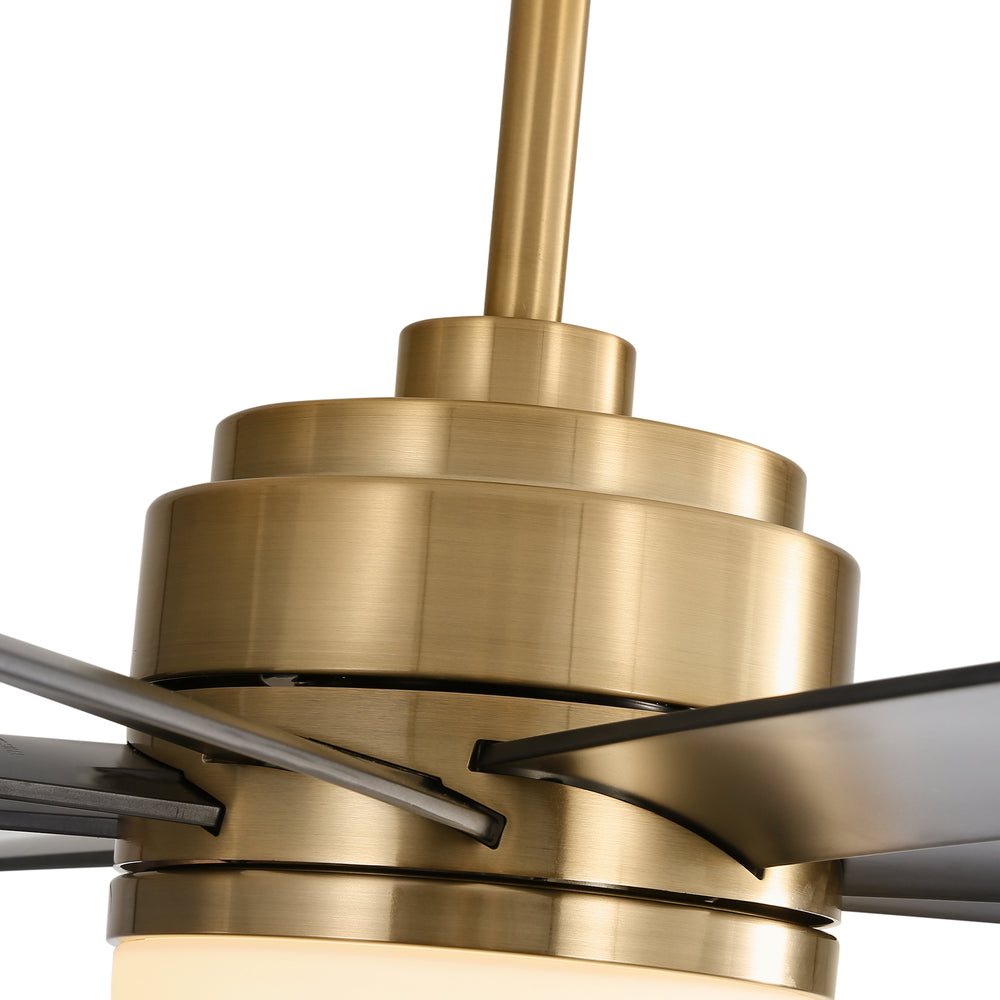 Annette 65 in. Integrated LED Indoor Gold Black-Blade Ceiling Fans with Light and Remote Control