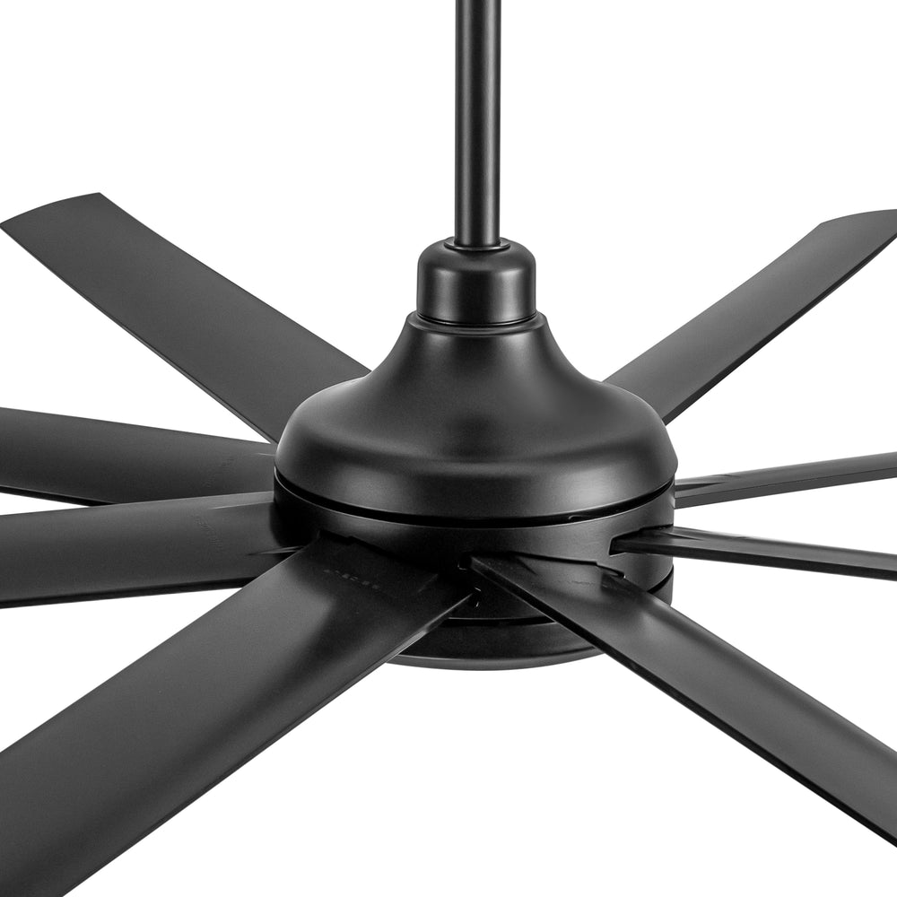 65-Inch Industrial Ceiling Fan, No Light with Remote, 8 ABS Blades, Quiet Reversible DC Motor, 6-Speed, Timer Function
