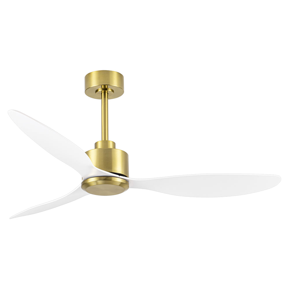 52-Inch Ceiling Fan without Light, 3 ABS Blades, Remote Control with 6 Speeds, Reverse Function, Timer, Quiet DC Motor, Includes 5" & 10" Downrods, Ideal for Dining, Bedroom, and Living Room