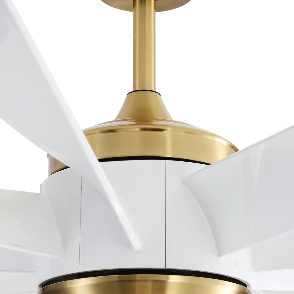 Alsatia 60-in Gold Indoor LED Ceiling Fan with Light Remote (8-Blade)