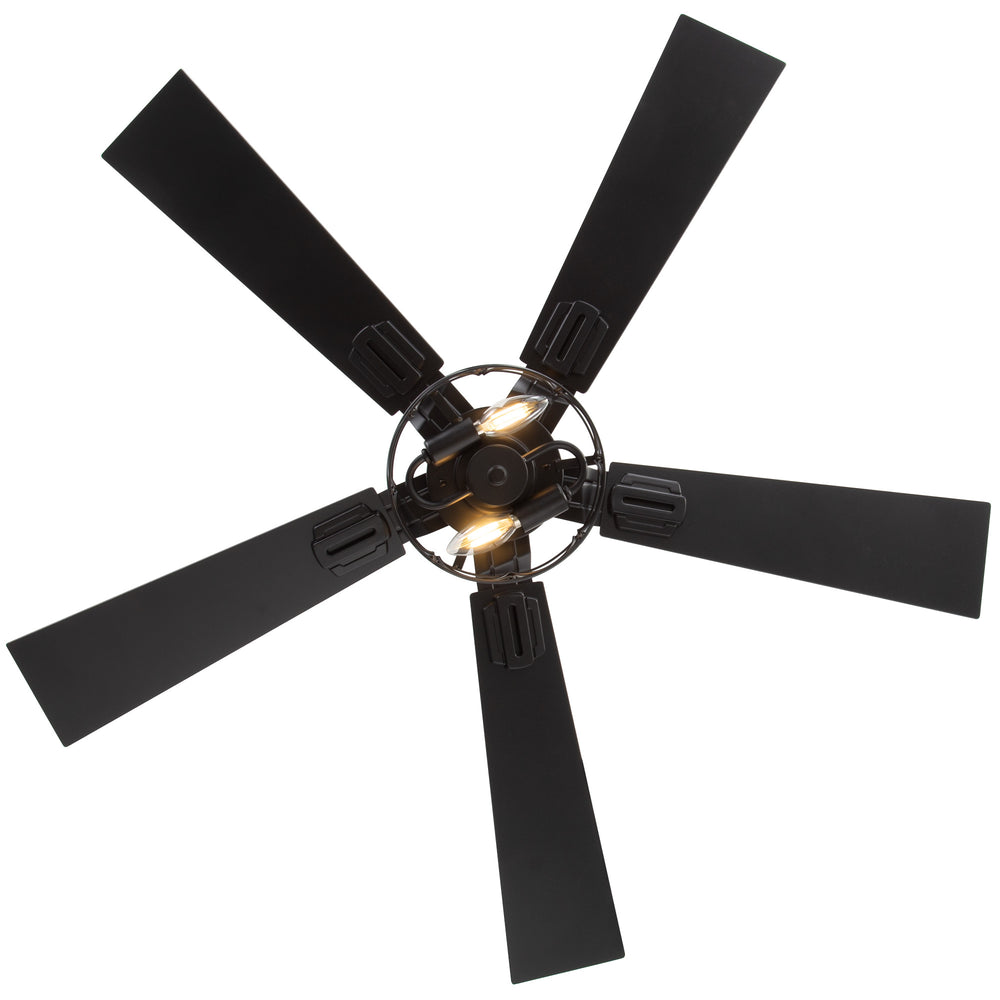 42-inch Ceiling Fan with Distressed White or Matte Black Finish, 5 Reversible Blades, Quiet DC Motor, Remote Control,6" Downrod