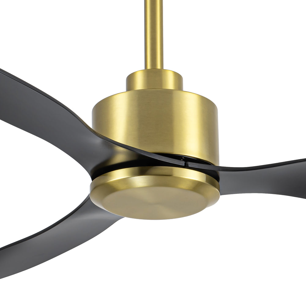 52-Inch Ceiling Fan without Light, 3 ABS Blades, Remote Control with 6 Speeds, Reverse Function, Timer, Quiet DC Motor, Includes 5" & 10" Downrods, Ideal for Dining, Bedroom, and Living Room