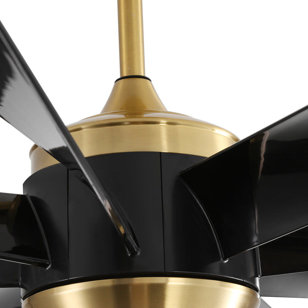 Alsatia 60-in Gold Indoor LED Ceiling Fan with Light Remote (8-Blade)