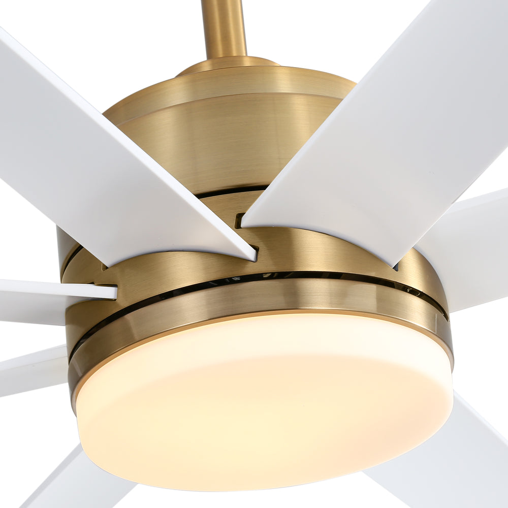Annette 65 in. Integrated LED Indoor Gold Black-Blade Ceiling Fans with Light and Remote Control