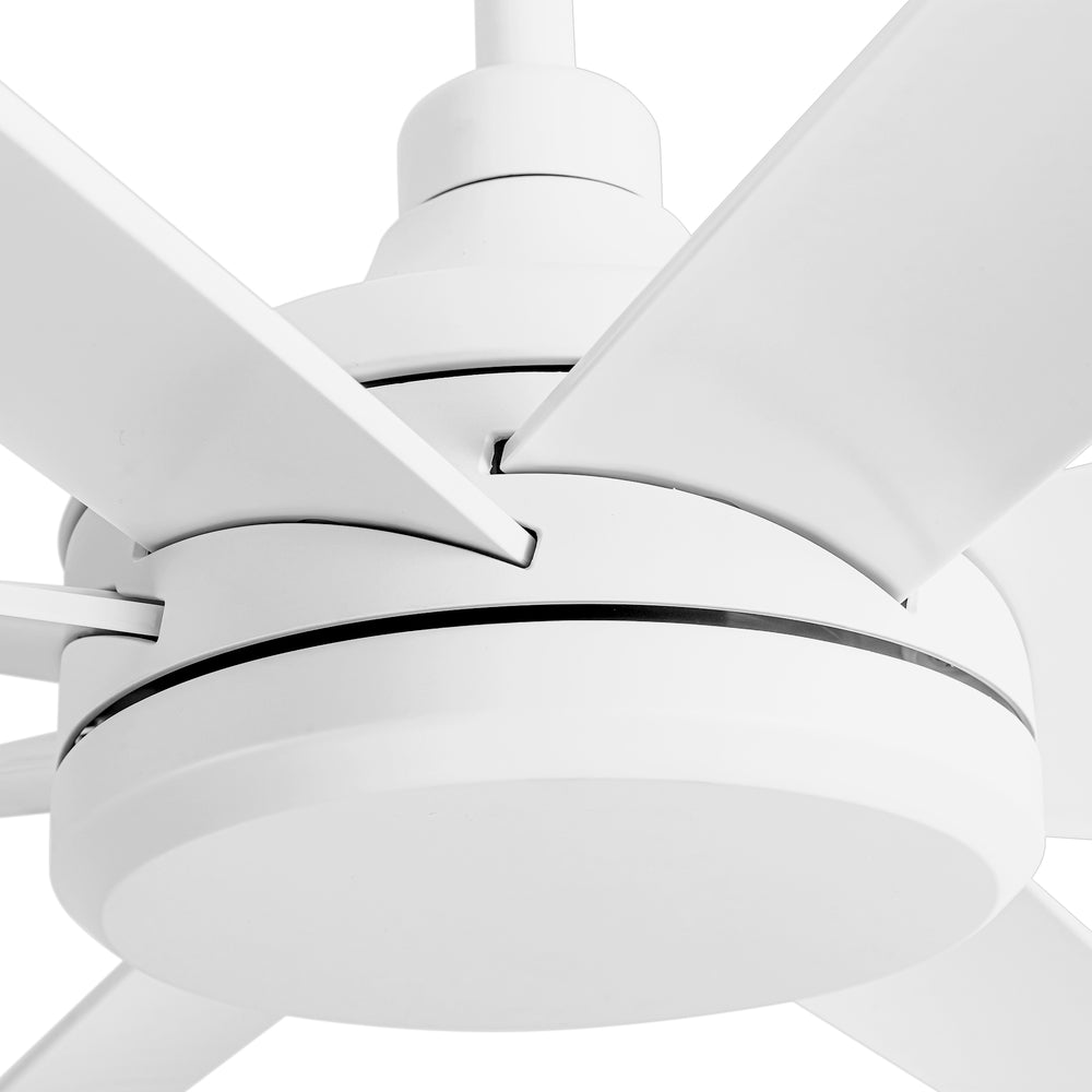 65-Inch Industrial Ceiling Fan, No Light with Remote, 8 ABS Blades, Quiet Reversible DC Motor, 6-Speed, Timer Function