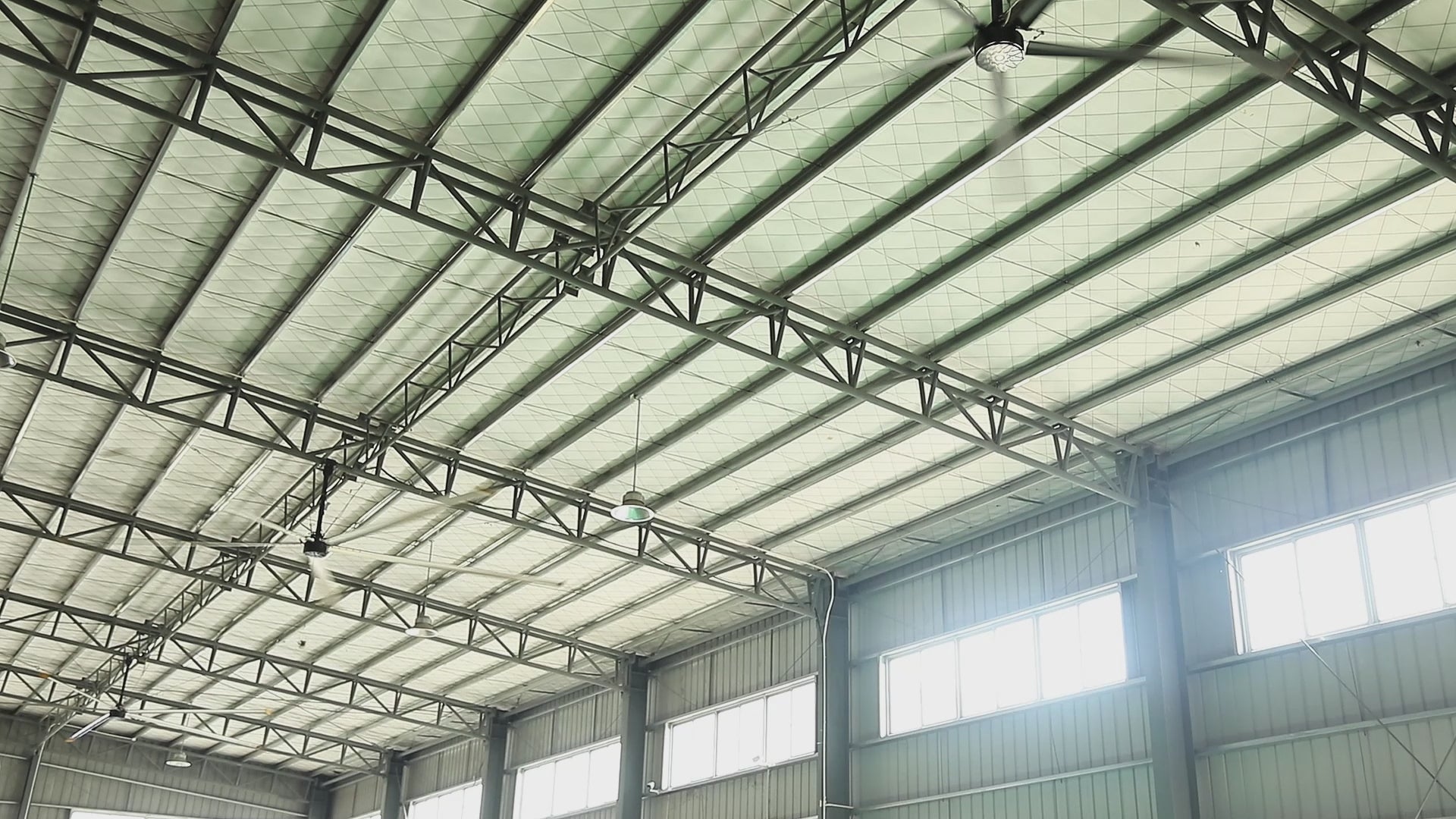 AeroVault 12 FT (144") HVLS Industrial Ceiling Fan with 5 Aluminum Blades Real installation video