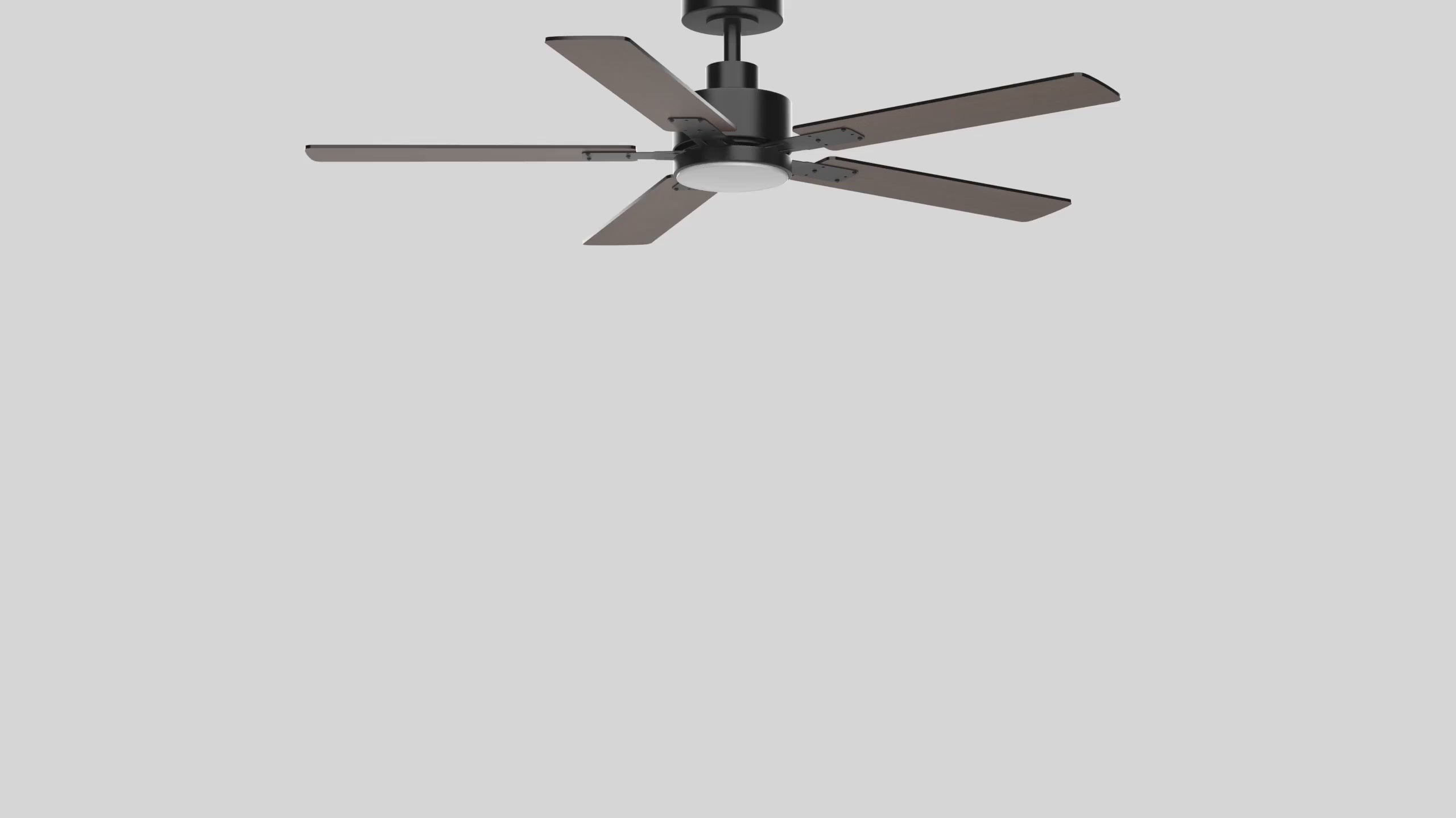 48 Inch 5-Blade Integrated Ceiling Fan with LED Light and Remote,5" and 10" Downrod Included