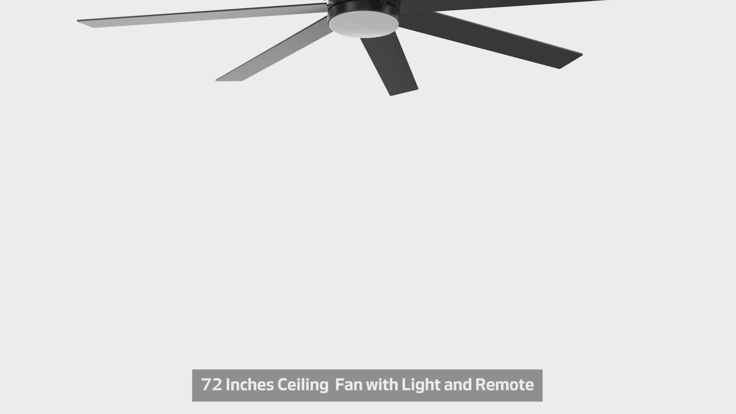 Large 72-inch 8-Blade Integrated LED Ceiling Fan with Light Remote, 6" and 20" Downrod Included