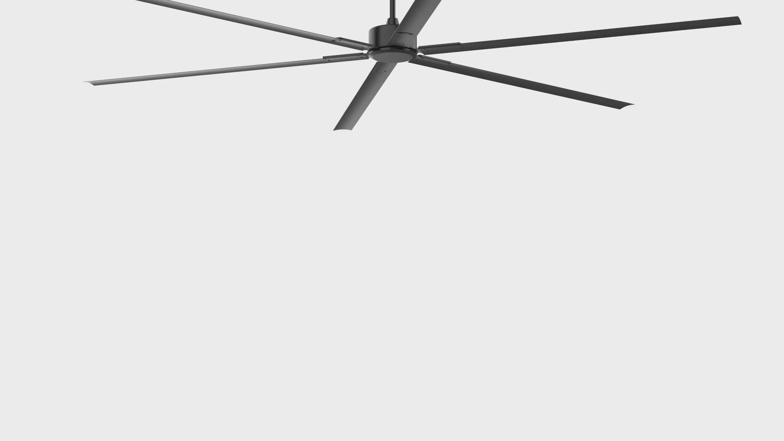 Breezary 120 Inch HVLS Industrial Ceiling Fan with PMSM Motor, 8-Blade Large Ceiling Fan for Warehouse, Gym and Factory - Aluminum No Light