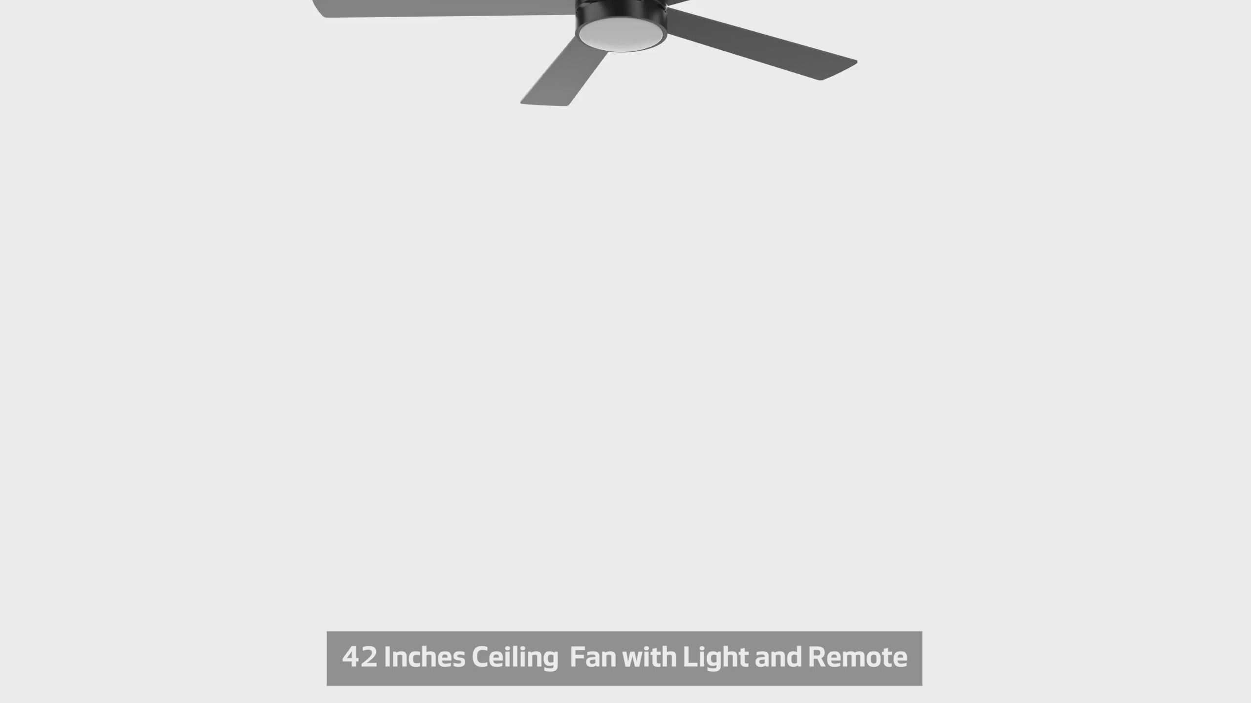 42" Flush Mount Ceiling Fan with Light, Matte Black Low Profile Ceiling Fan, Dimmable LED 3000K/4000K/6000K, Quiet DC Motor, 6 Speeds, Remote Control, Reversible, 1/4/8H Timer, 5 ABS Blades