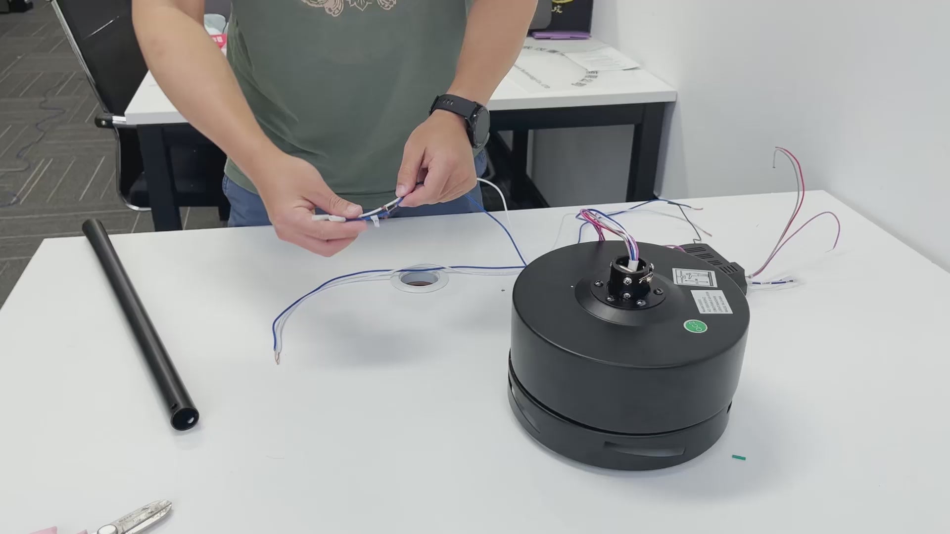 24/36/48/60/72-inch Extension Downrods with Wires in Black/White/Gold/Stain Nickel Finish