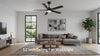 52" Modern Ceiling Fan with Light, Matte Black Finish, 5 Reversible Blades, Double Acrylic Lampshade with Integrated 18W LED (3 Color Temps & Memory), Quiet DC Motor, 6 Speeds with Timer, Remote, Forward/Reverse Airflow, Includes 5" & 10" Downrods