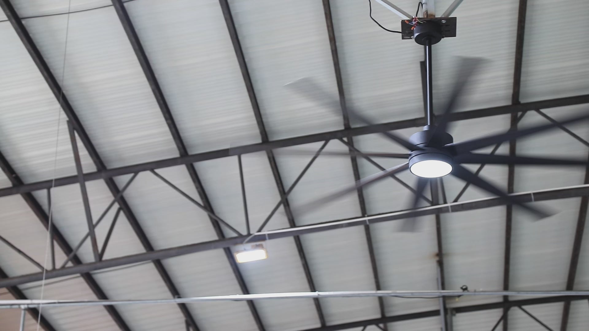 AeroSpan 84-inch 8-blade large black ceiling fan with light installation video