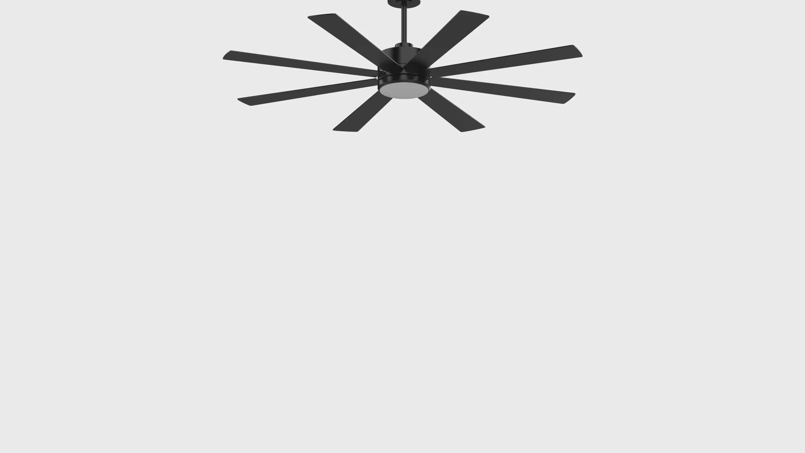 65-inch Large 8 Blade LED Ceiling Fan with Light, Remote Control and Two Downrods (6" & 20")