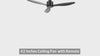 42-in Black/White Ceiling Fan Remote without Light(3-Blade)