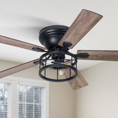Ranita 52" 5-Blade Flush Ceiling fan with Light Kit and Remote Control Included
