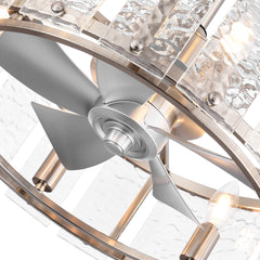 20" Jdavie 5 - Blade Caged Ceiling Fan with Remote Control and Light Kit Included