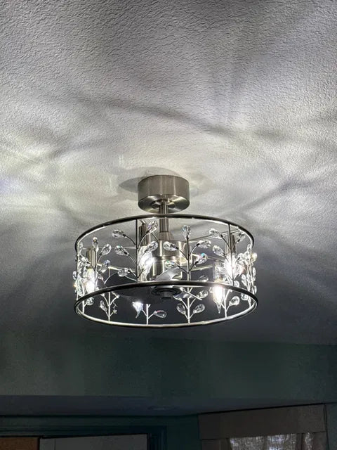 Customer photo of the Avelis 20-Inch Crystal Caged Ceiling Fan With Light & Remote