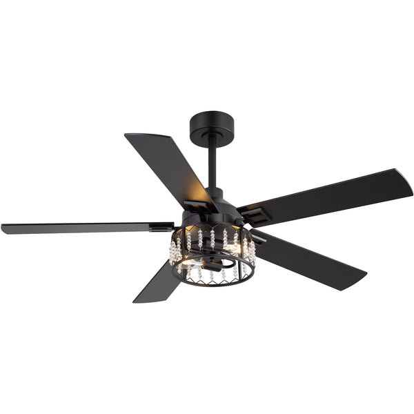 Cavora 52-Inch Crystal Ceiling Fan With Light