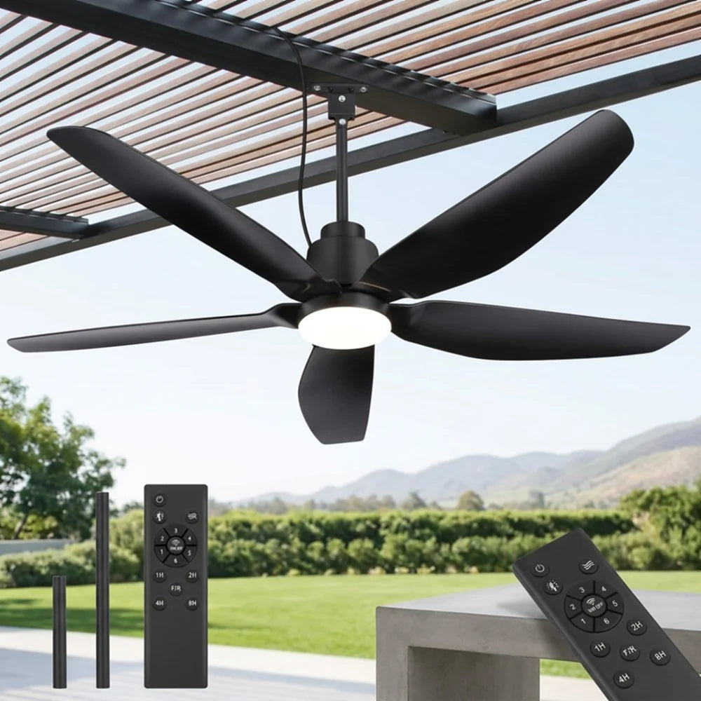 Breezary outdoor ceiling fan installed in a covered patio