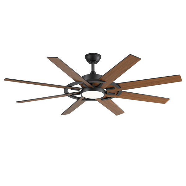 Aervelle 60 Inch 8 Blade Black Ceiling Fan With Light