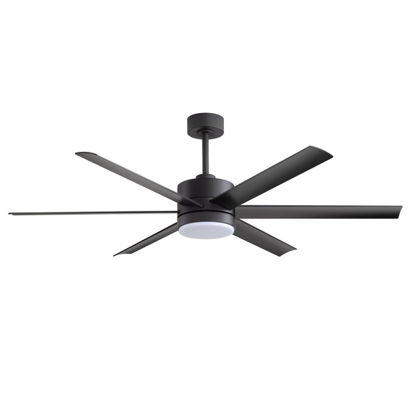 Helen 60-Inch 6-Blade Black Ceiling Fan with LED Light